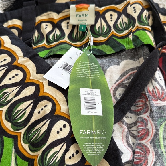 NWT Farm Rio Coconut Tree Flow midi dress - Picture 5 of 5